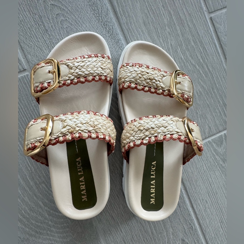 MARIA LUCA Iris Active Raffia Sandals Size 38 NWOT - Picture 7 of 7